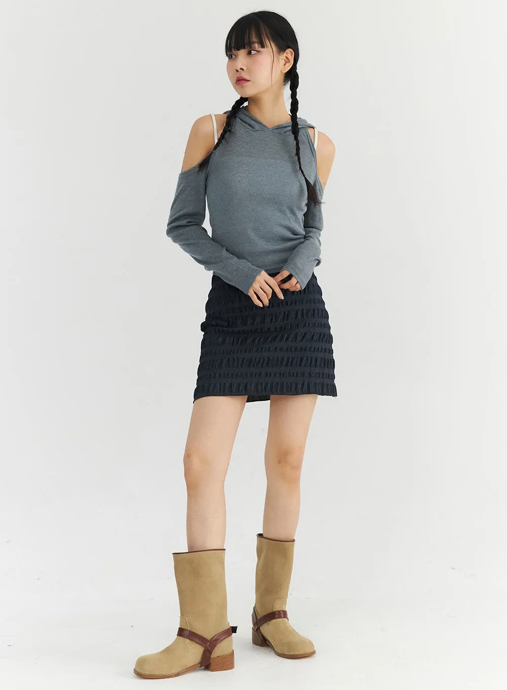 Wrinkle Mini Skirt CO330 sold by Lewkin