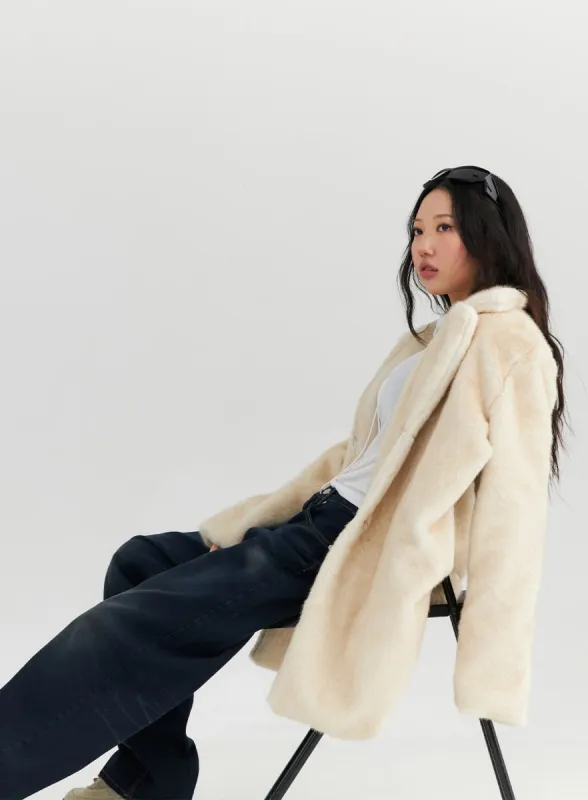 Long Sleeve Faux Fur Jacket CN303 sold by Lewkin