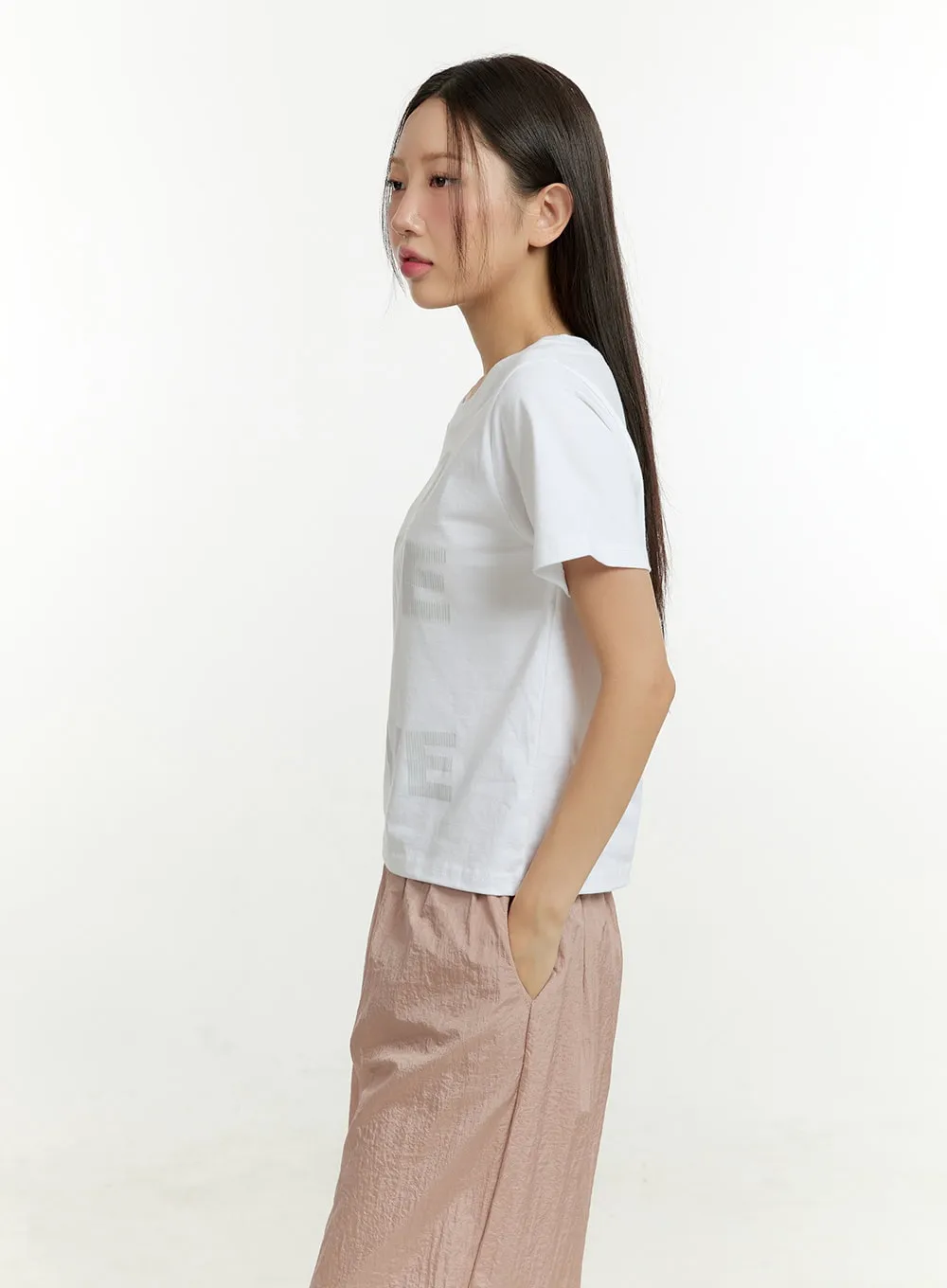 Graphic Lettering Cotton T-Shirt CU426 sold by Lewkin product image thumbnail 4