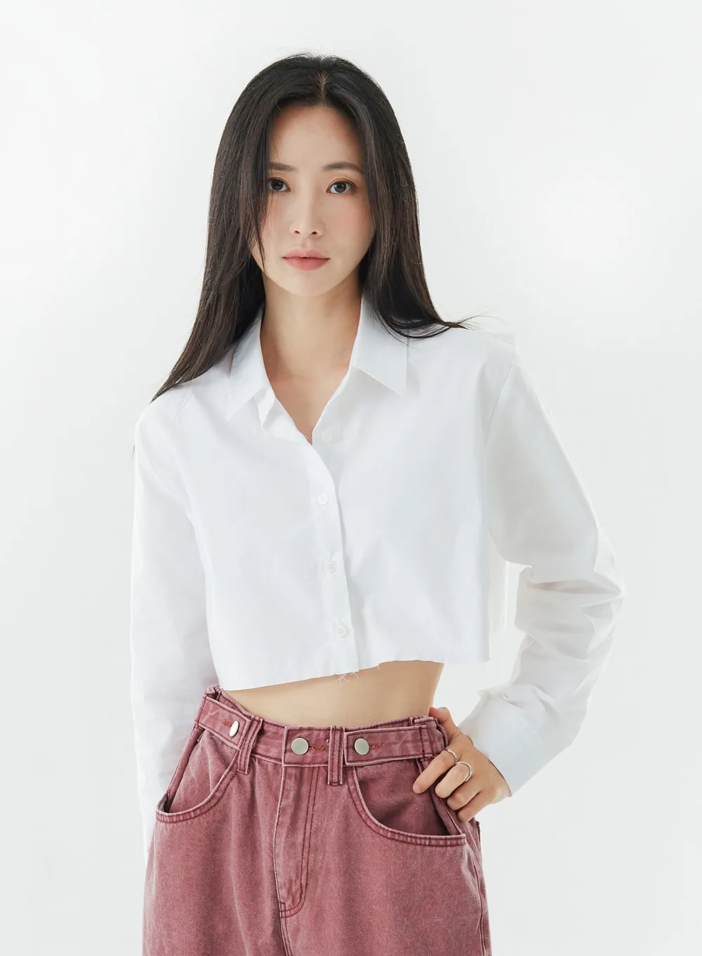 Cutted Basic Crop Shirt OG19 sold by Lewkin