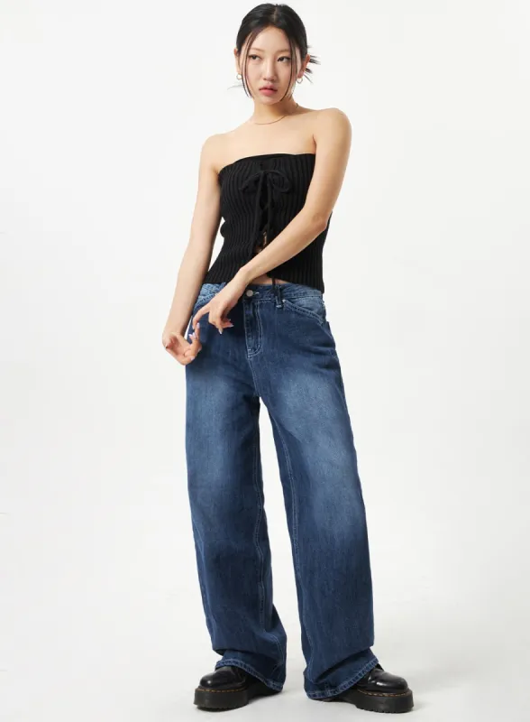 Dark Blue Baggy Pants CA321 sold by Lewkin