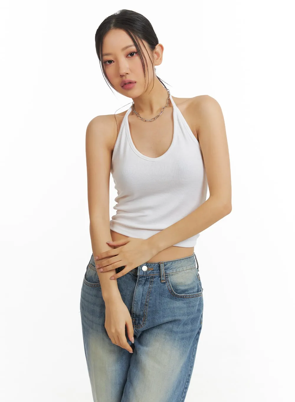 Solid Halter Crop Top CJ425 sold by Lewkin product image thumbnail 5