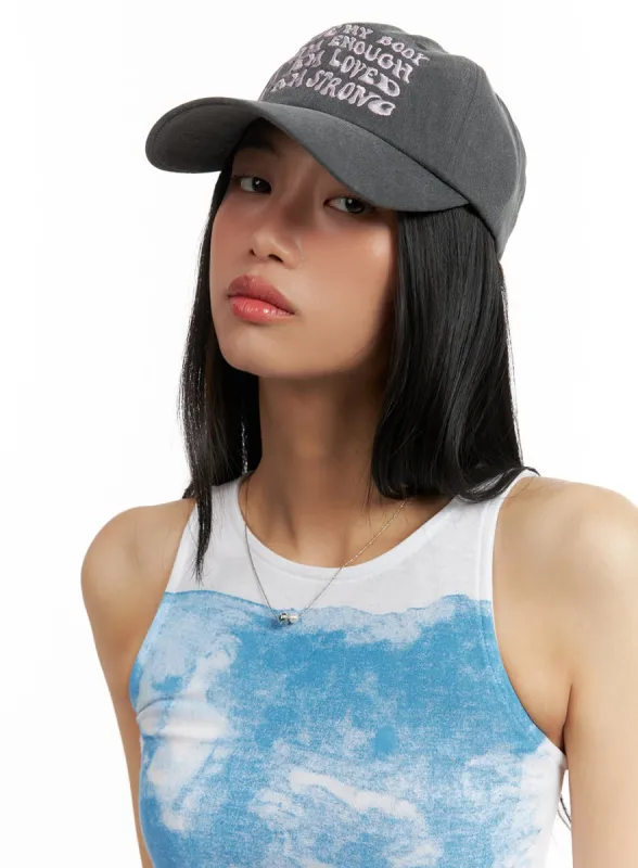 Lettering Embroidered Cap CA423 sold by Lewkin