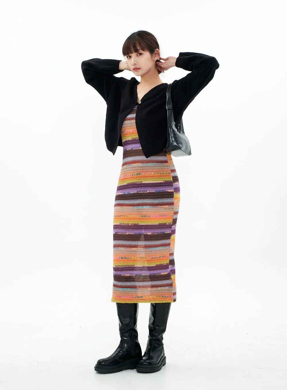 Single Button Cropped Cardigan CA07 sold by Lewkin product image thumbnail 4