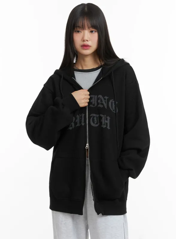 Oversized Zip-Up Hoodie CJ412 sold by Lewkin