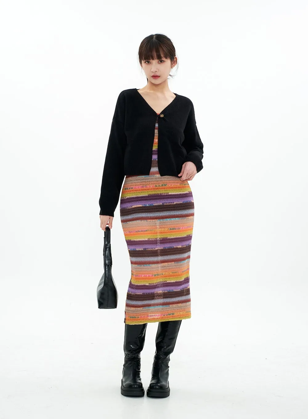 Single Button Cropped Cardigan CA07 sold by Lewkin