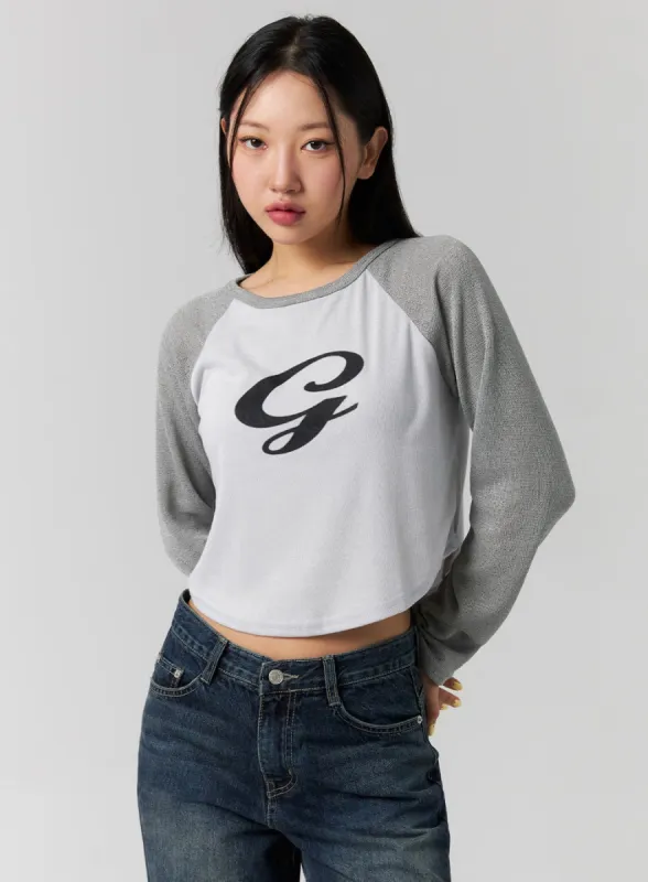 Graphic Round Neck Long Sleeve Tee CG315 sold by Lewkin