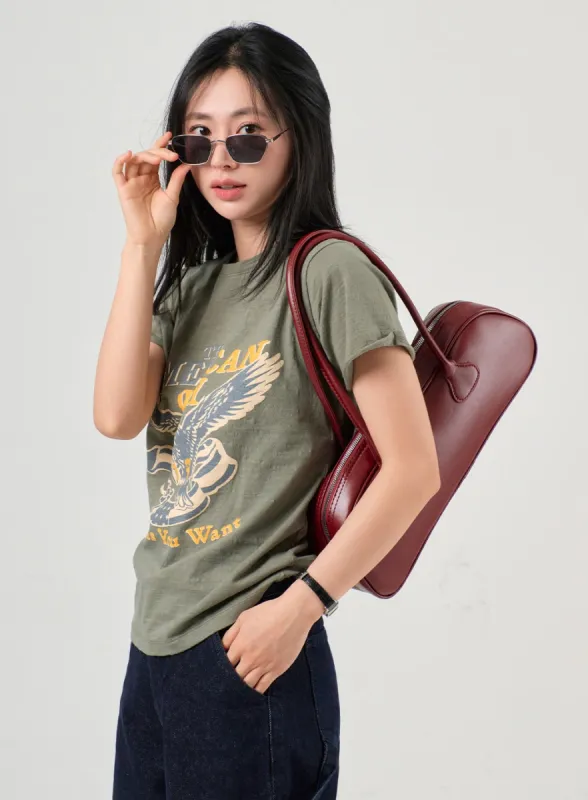 Graphic Short Sleeve Tee OF406 sold by Lewkin
