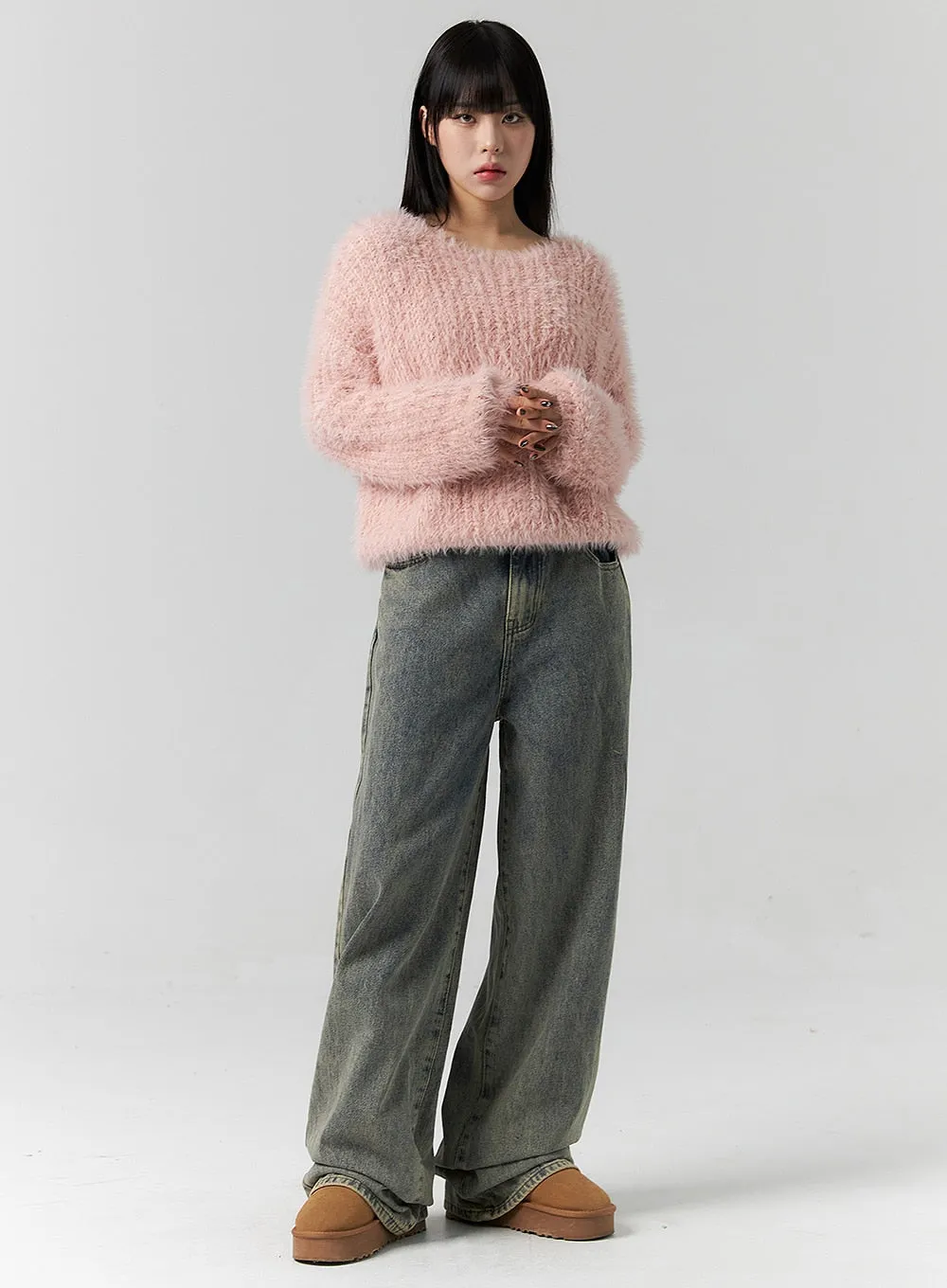 WideFit Mid Wash Jeans CS313 sold by Lewkin