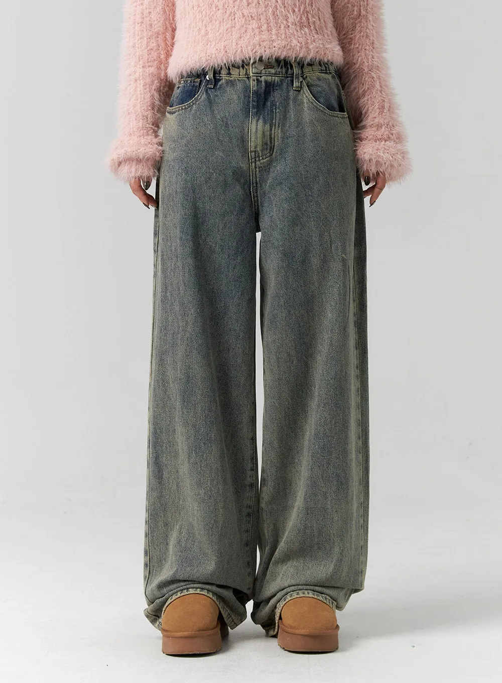 WideFit Mid Wash Jeans CS313 sold by Lewkin product image thumbnail 2