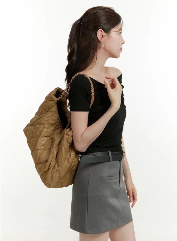 Quilted Chain Shoulder Bag OU427 sold by Lewkin