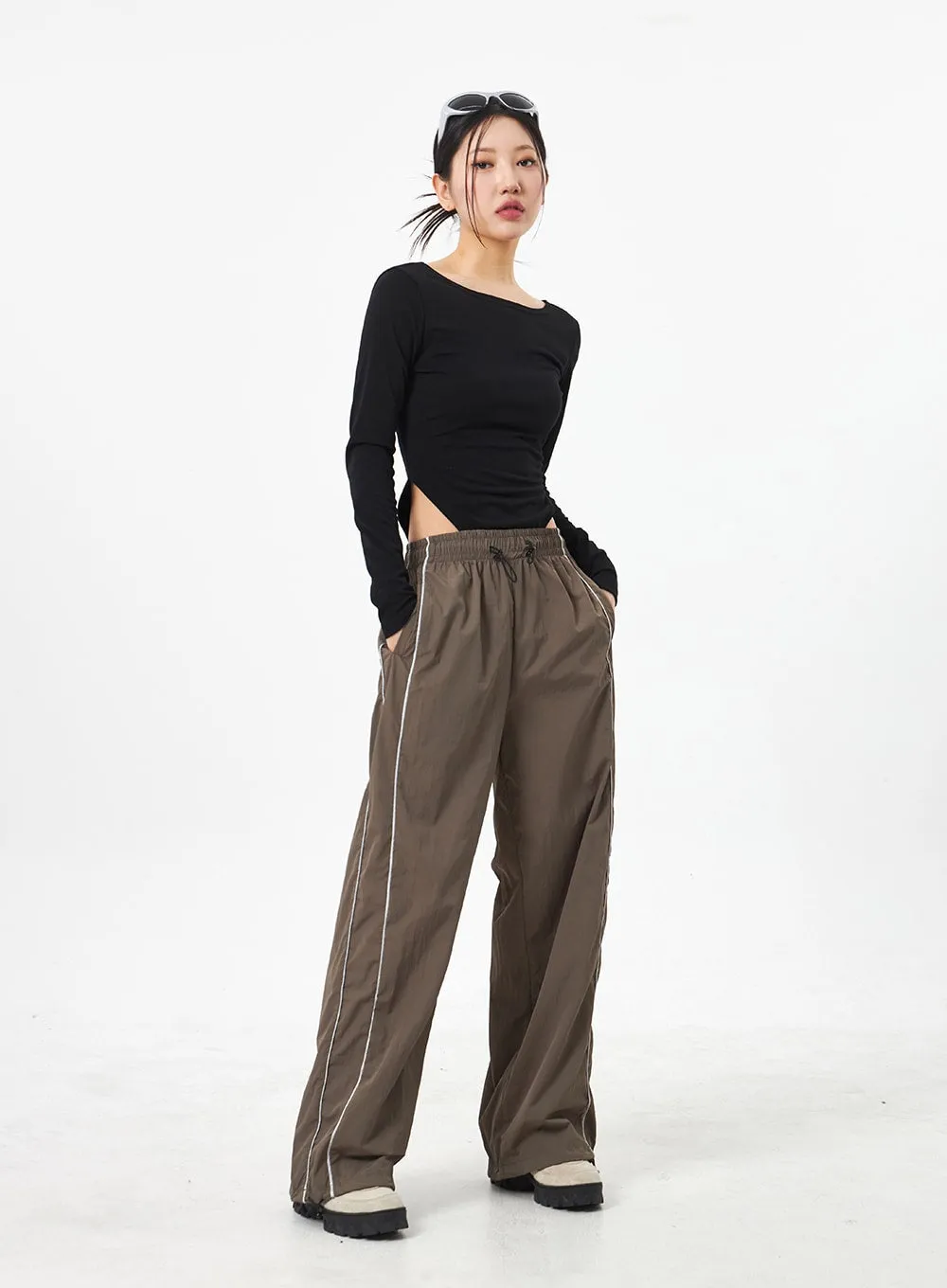 Side Stripe Track Pants CA307 sold by Lewkin product image thumbnail 4