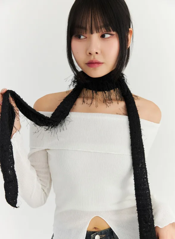 Lace Skinny Scarf CN309 sold by Lewkin