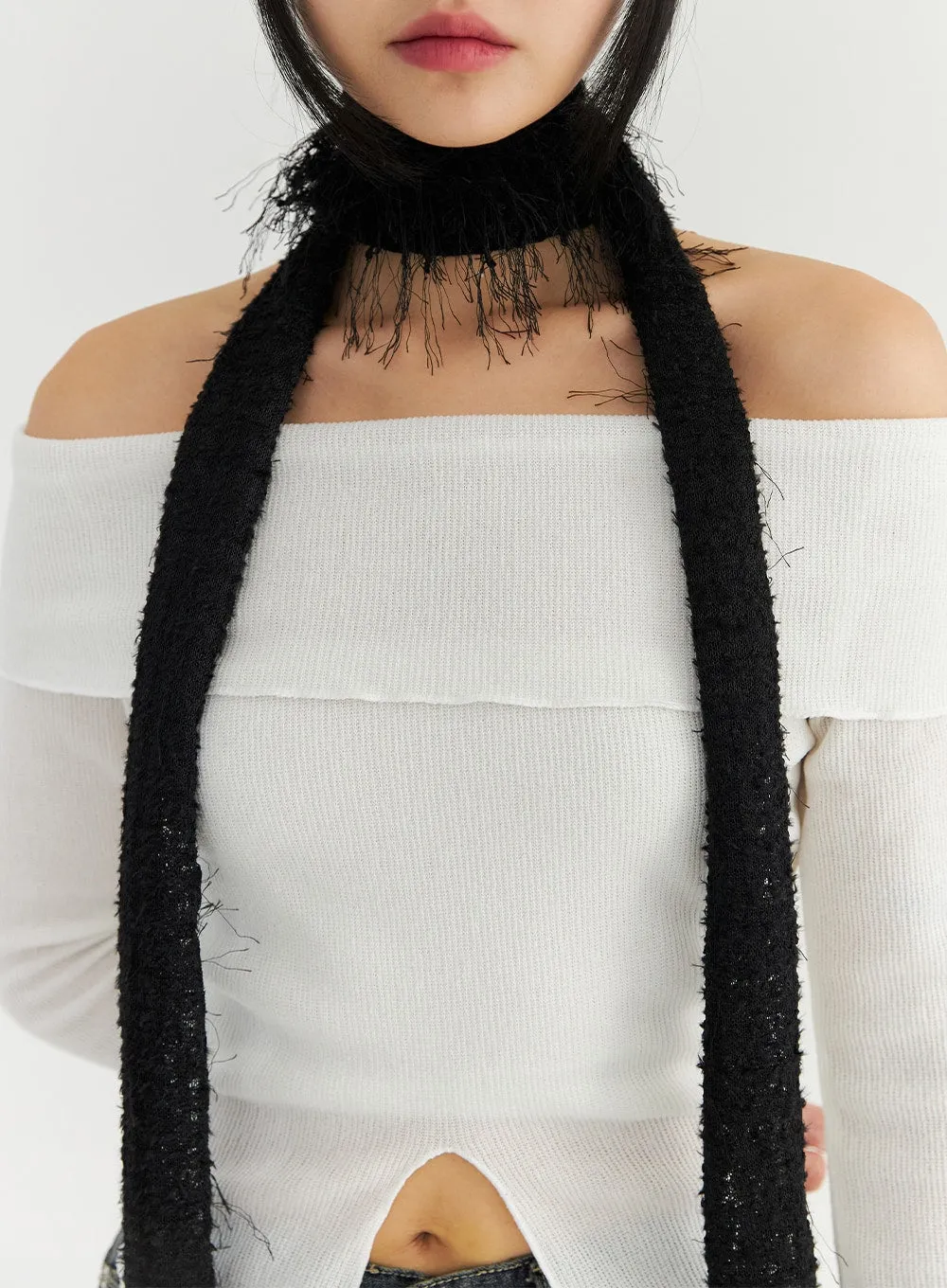 Lace Skinny Scarf CN309 sold by Lewkin product image thumbnail 5