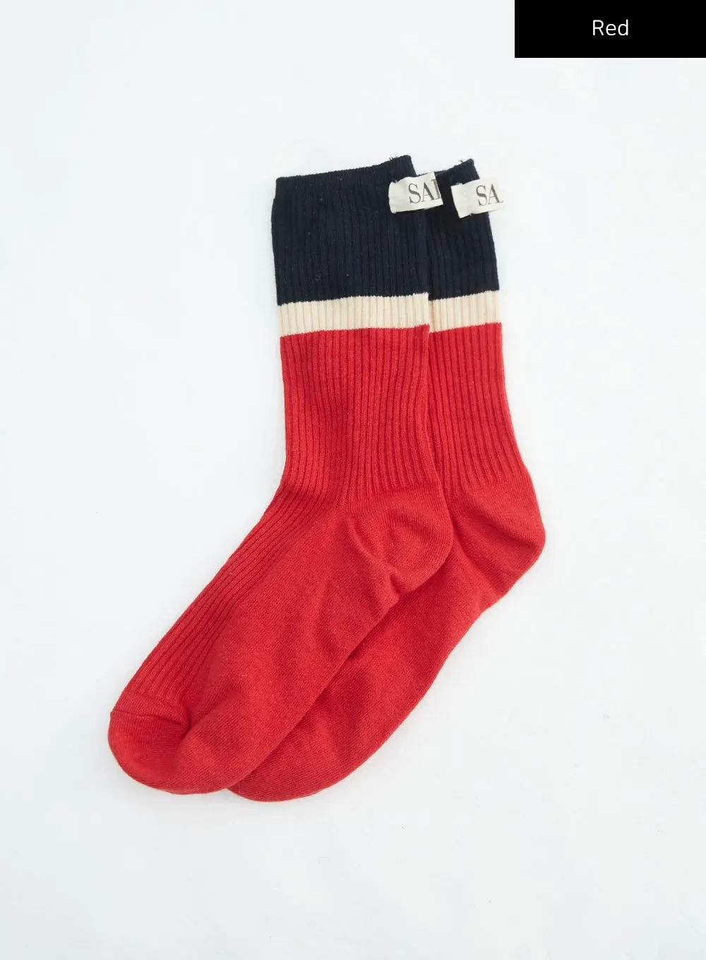 Color Block Ribbed Knit Socks IN316 sold by Lewkin product image thumbnail 2