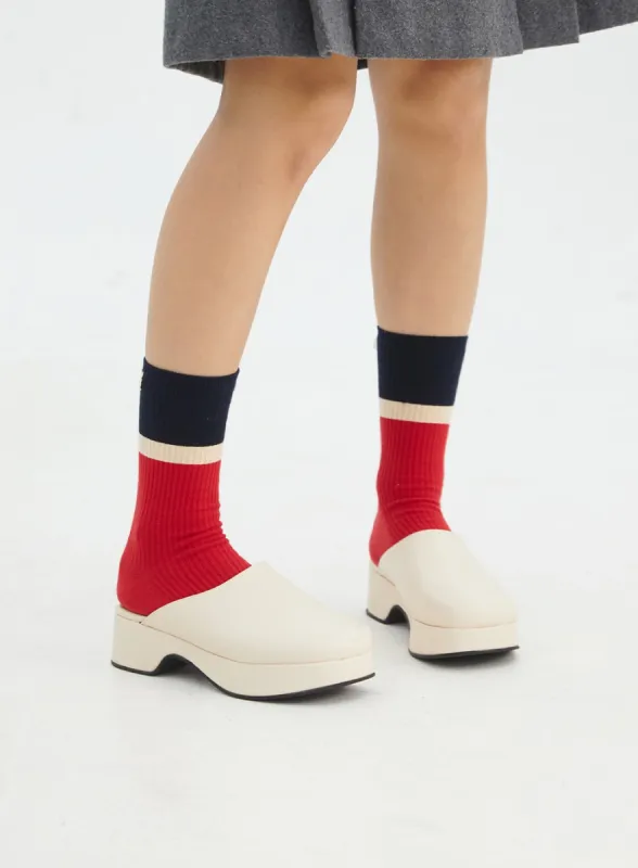 Color Block Ribbed Knit Socks IN316 sold by Lewkin