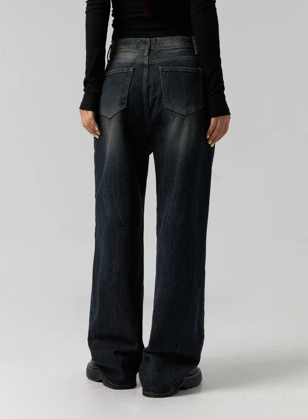 Washed Wide-Leg Jeans CG329 sold by Lewkin product image thumbnail 5