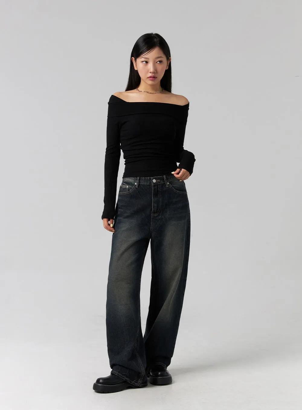 Washed Wide-Leg Jeans CG329 sold by Lewkin product image thumbnail 2