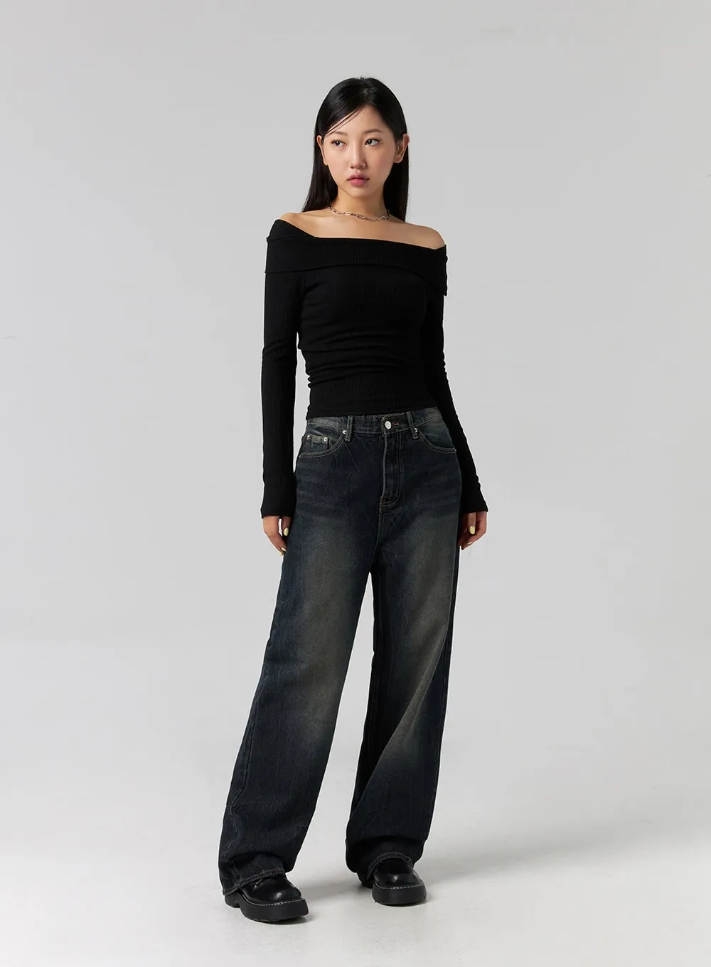 Washed Wide-Leg Jeans CG329 sold by Lewkin product image thumbnail 3