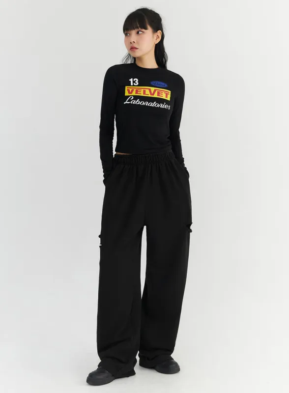 Cut-out Cotton Wide Pants CO327 sold by Lewkin