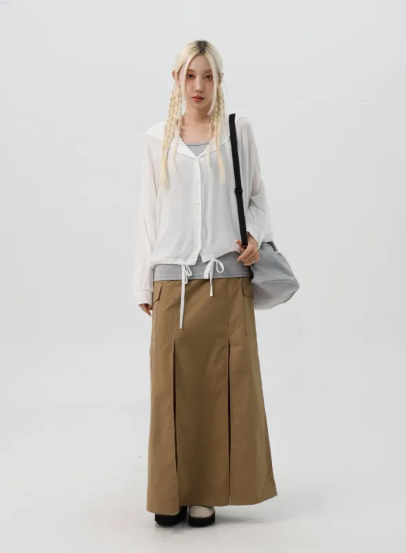 Cargo Maxi Skirt IS312 sold by Lewkin