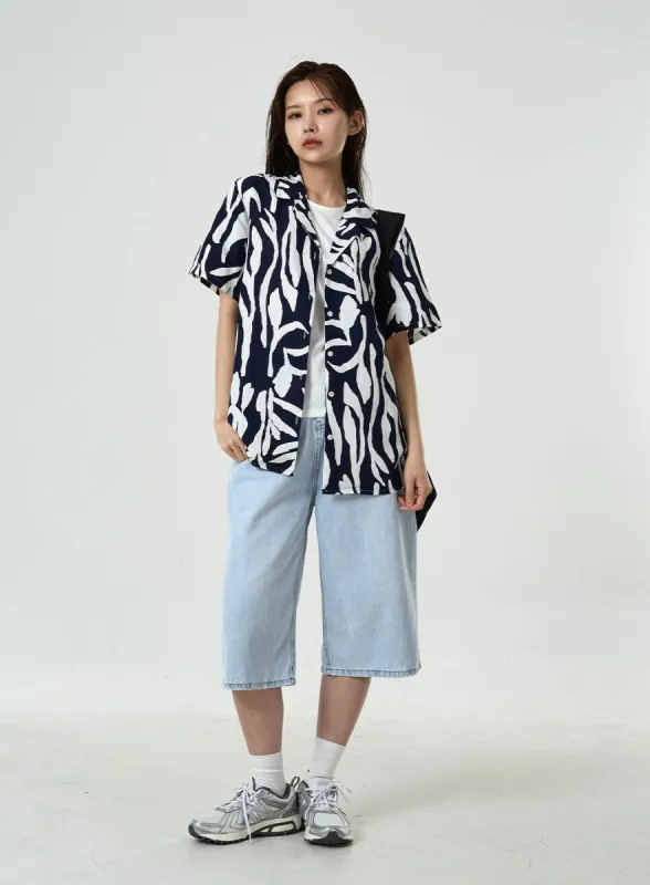 Basic Long Denim Shorts CU7 sold by Lewkin