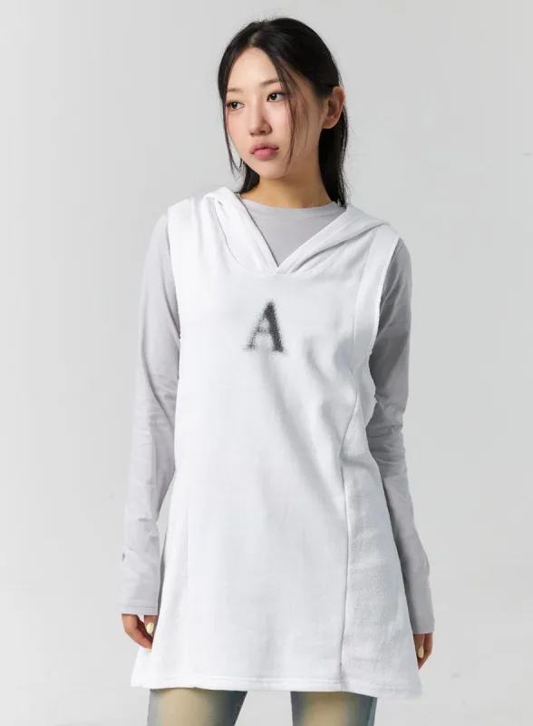 Graphic Sleeveless Long Hoodie CS302 sold by Lewkin