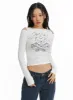 Cold Shoulder Graphic Long Sleeve CJ425 sold by Lewkin