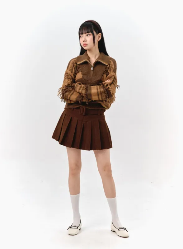 Corduroy Mini Skirt IS321 sold by Lewkin
