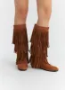 Fringed Faux Leather Boots CO313 sold by Lewkin