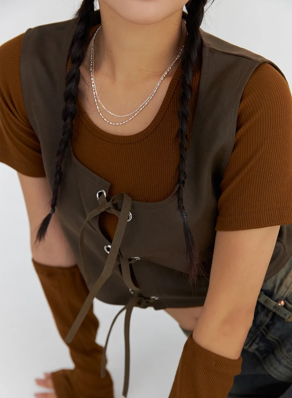 Layered Chain Necklace CS321 sold by Lewkin product image thumbnail 4