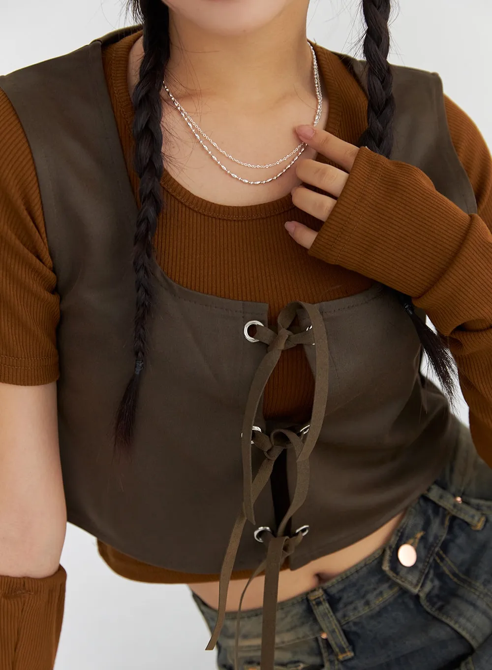 Layered Chain Necklace CS321 sold by Lewkin product image thumbnail 2