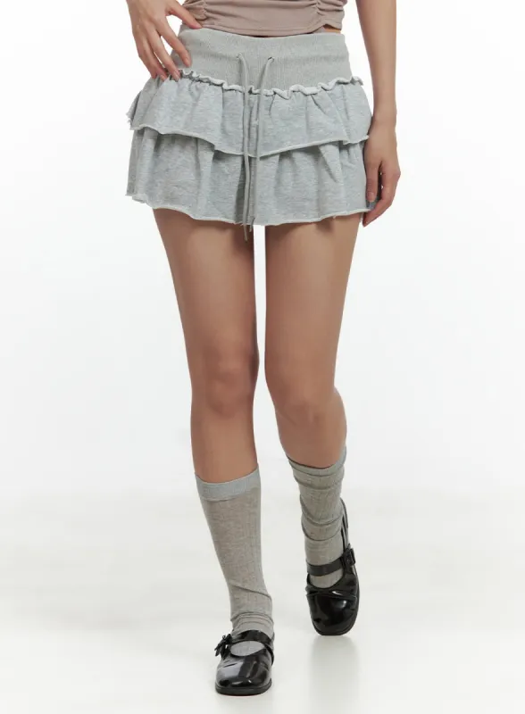 Frill String Mini Skirt CU420 sold by Lewkin
