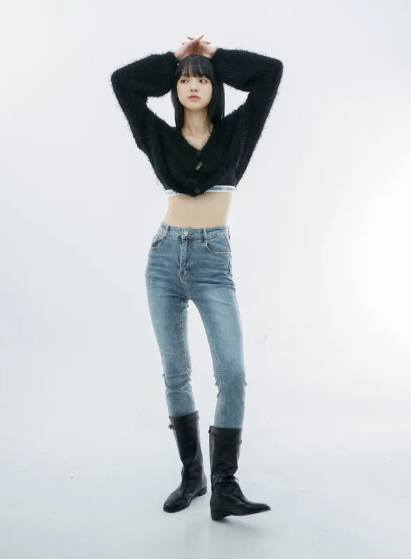 High Waist Long Skinny Pants OO04 sold by Lewkin