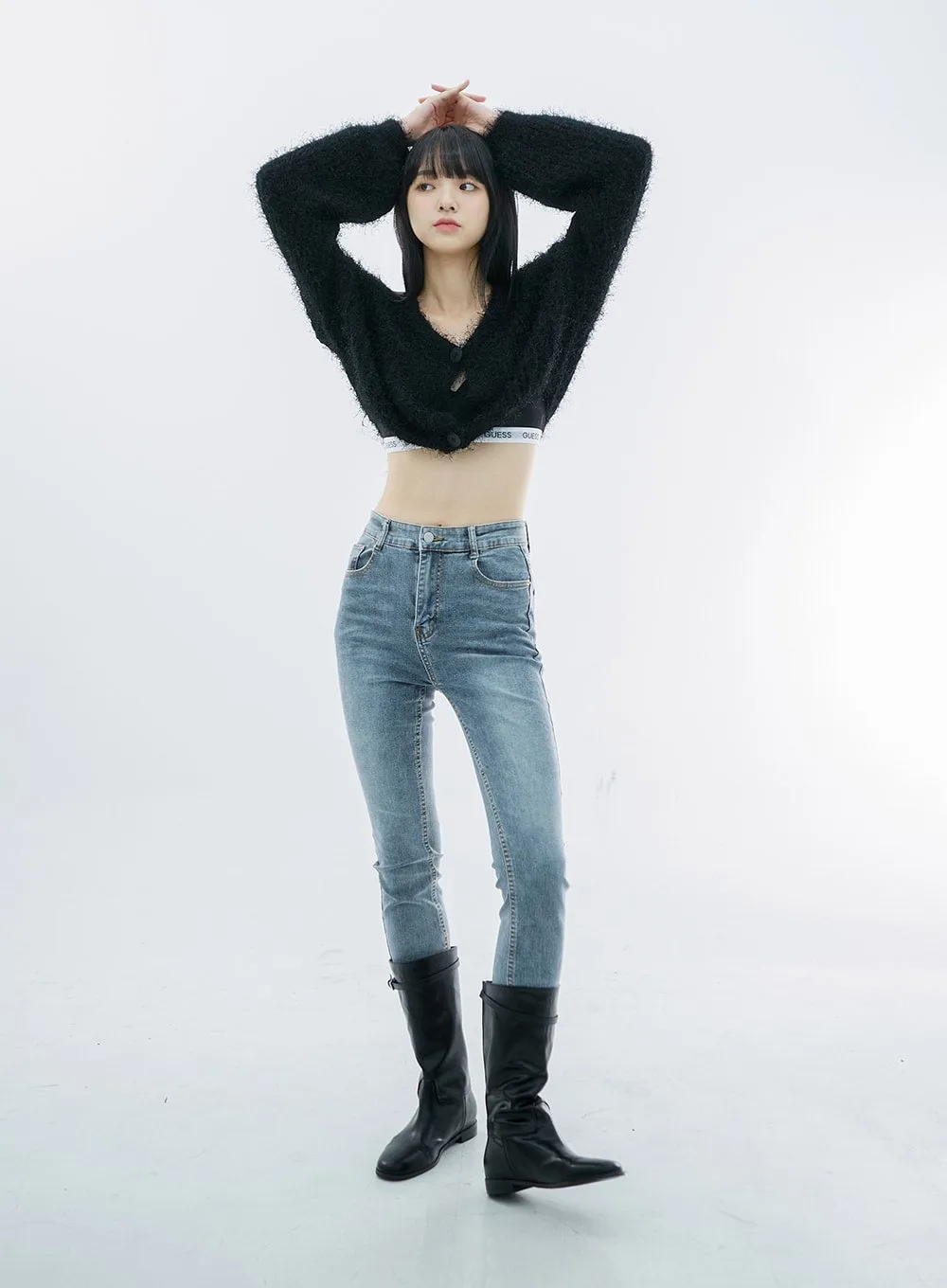 High Waist Long Skinny Pants OO04 sold by Lewkin