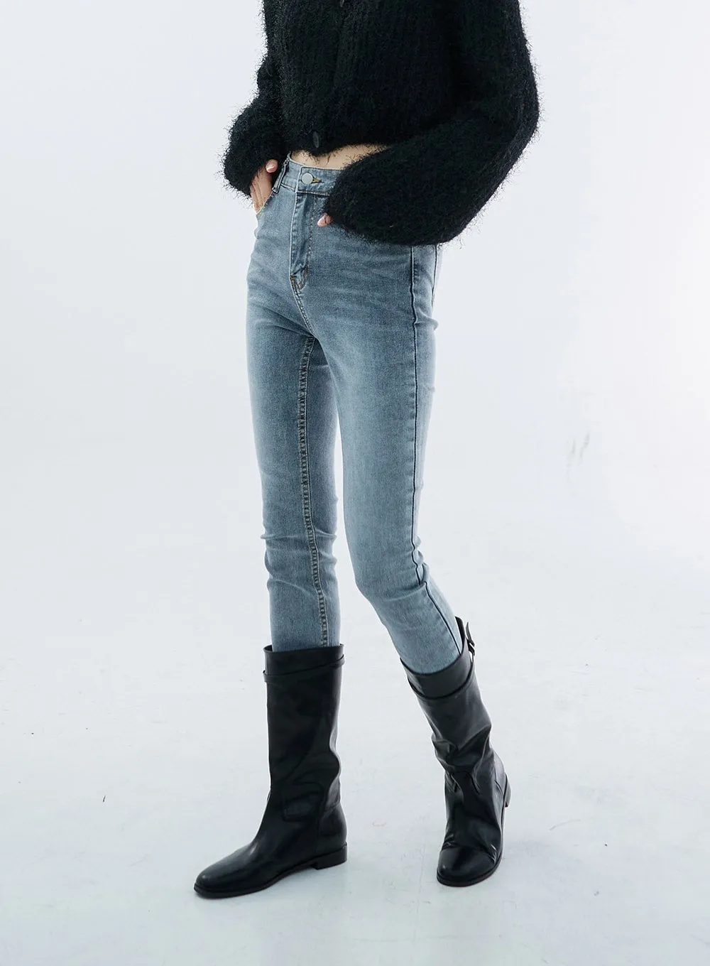 High Waist Long Skinny Pants OO04 sold by Lewkin product image thumbnail 3