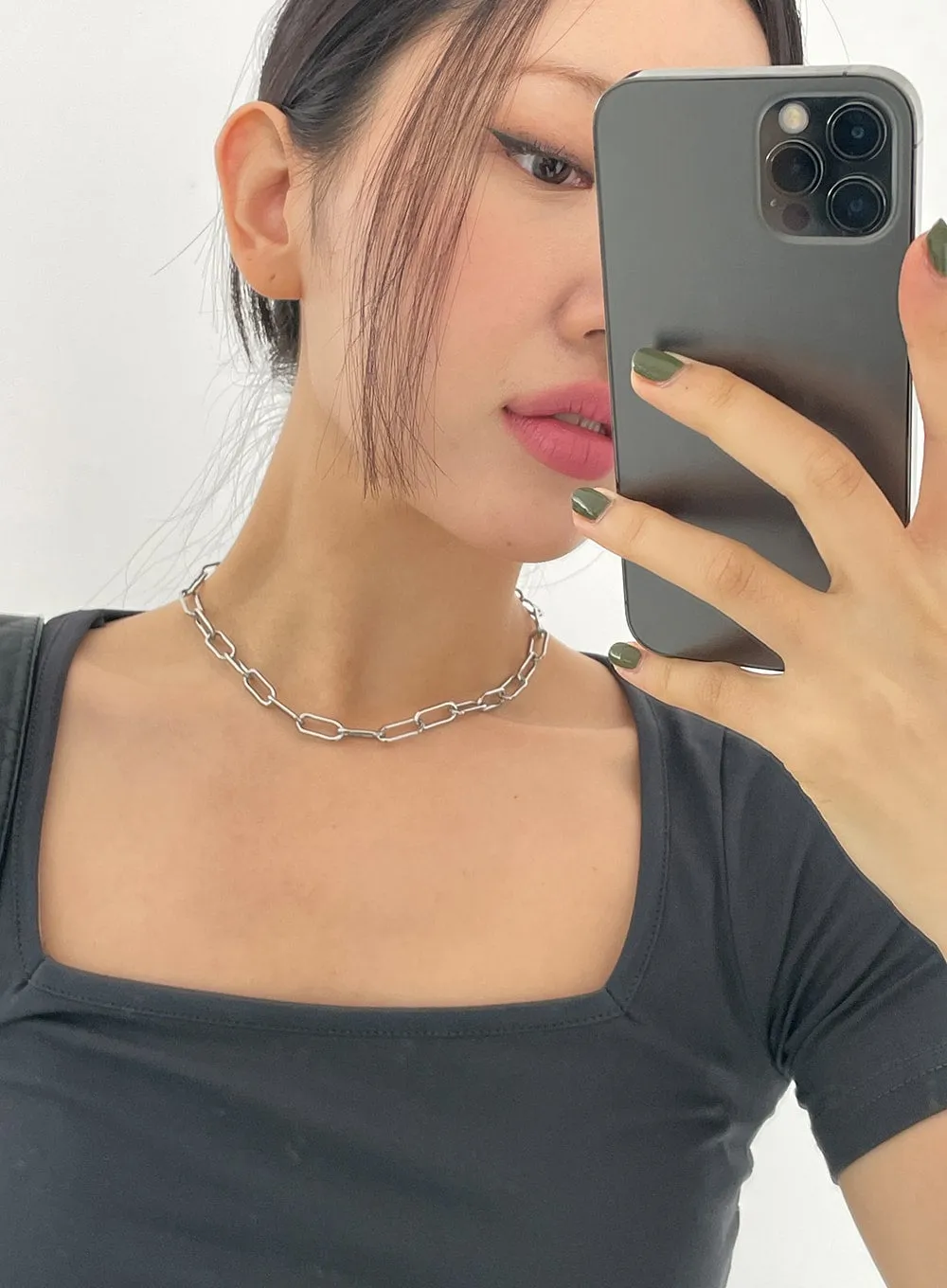 Silver Color Chain Necklace CY323 sold by Lewkin product image thumbnail 3