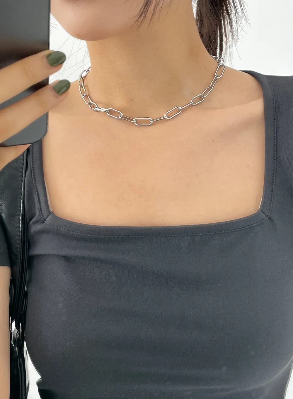 Silver Color Chain Necklace CY323 sold by Lewkin product image thumbnail 2