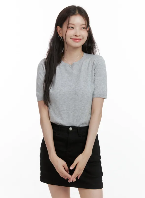 Round Neck Loose Fit Shirt OL417 sold by Lewkin