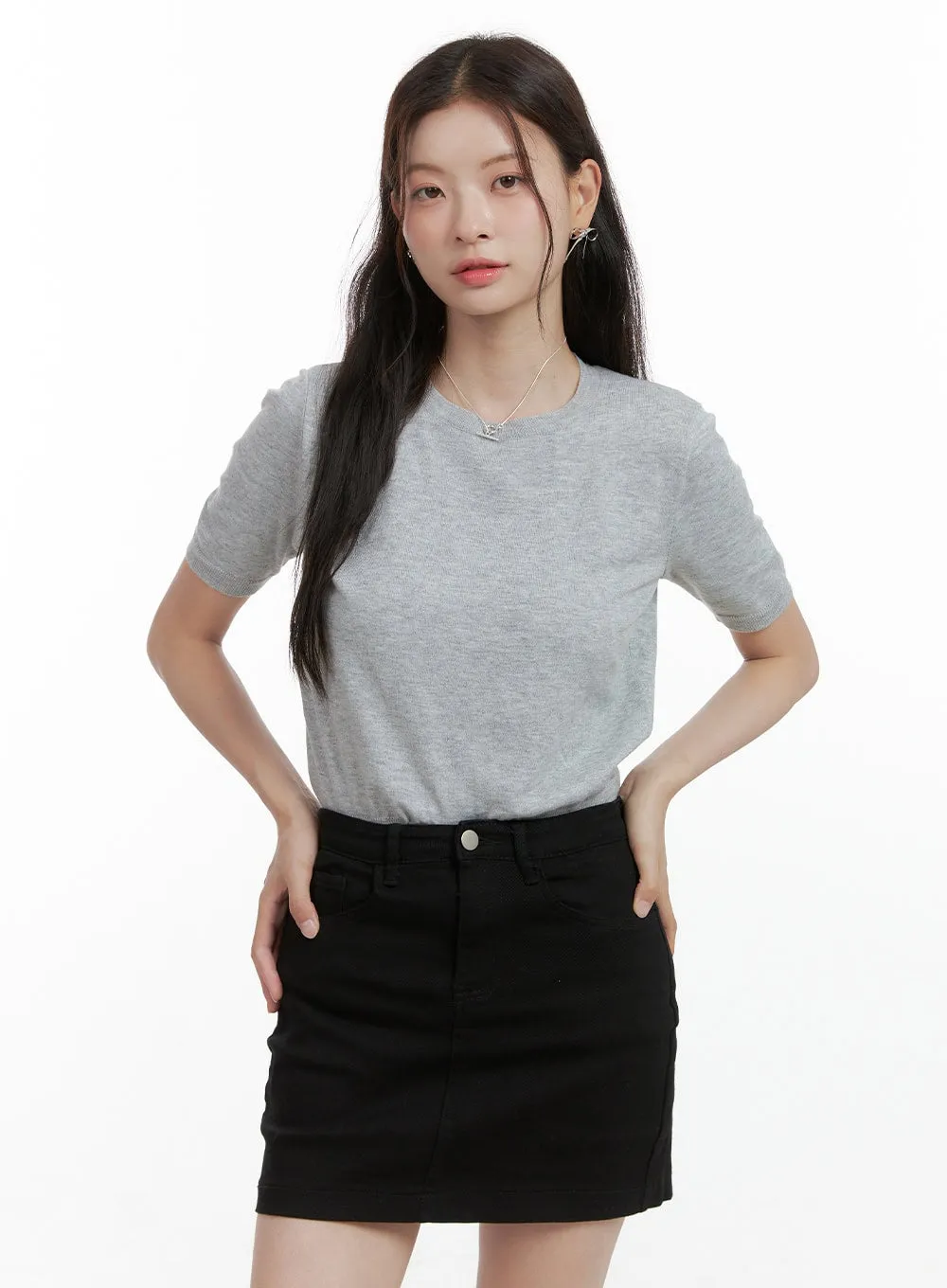Round Neck Loose Fit Shirt OL417 sold by Lewkin product image thumbnail 4