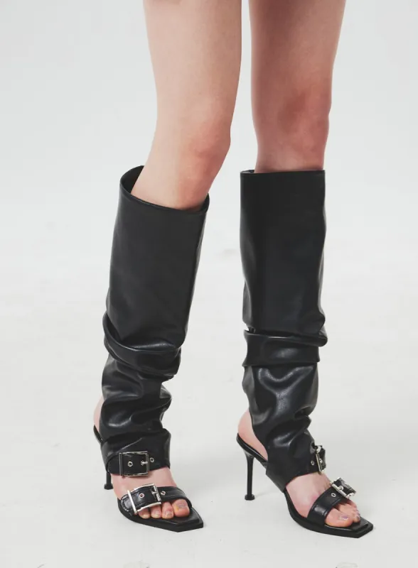 Layered Buckle Heels BA305 sold by Lewkin