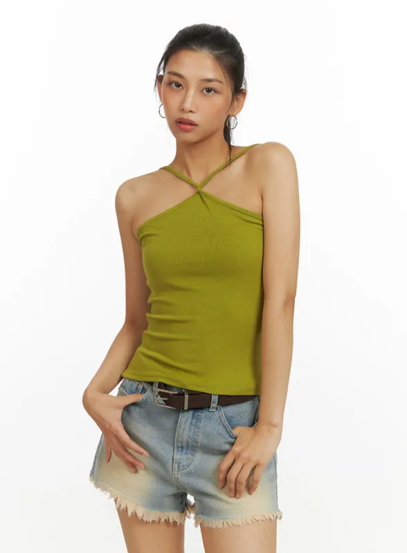 Twist Halter Sleeveless Top IU412 sold by Lewkin