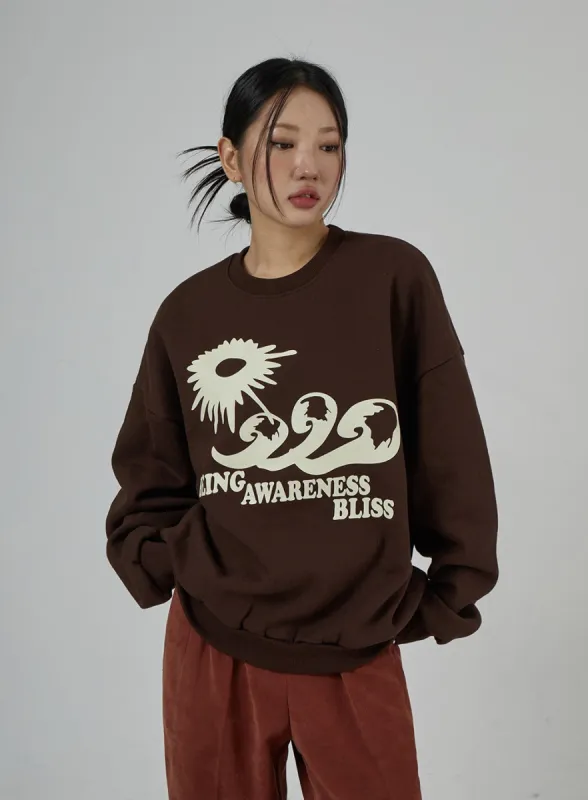 Graphic Oversized Sweatshirt Unisex CD27 sold by Lewkin