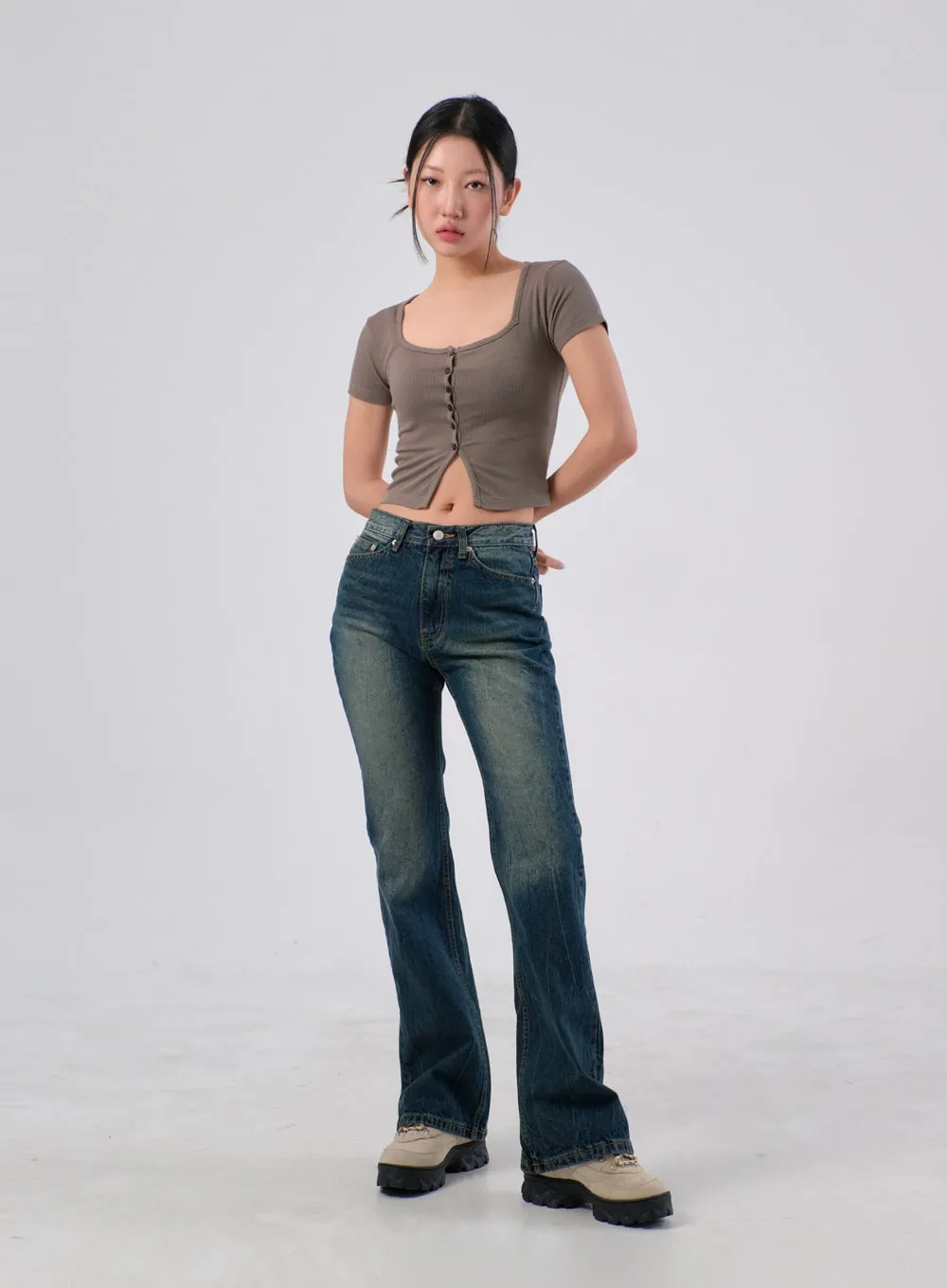 Slim Fit Bootcut Jeans IA304 sold by Lewkin product image thumbnail 2
