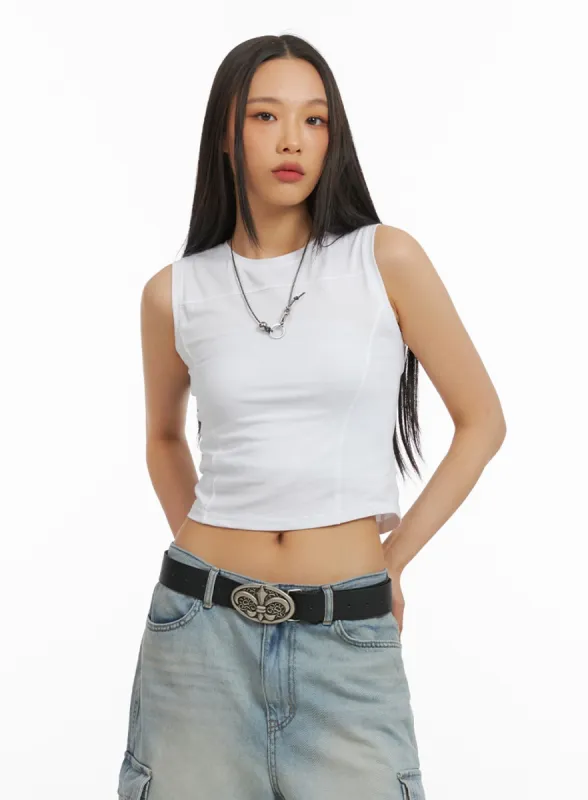 Crop Sleeveless Top IA417 sold by Lewkin