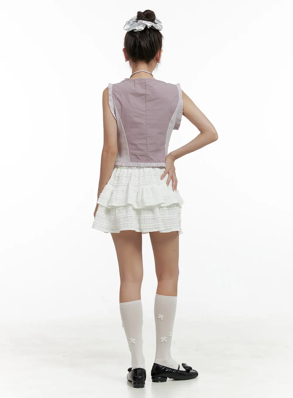 Ribboned Frill Sleeveless Top OL402 sold by Lewkin product image thumbnail 3