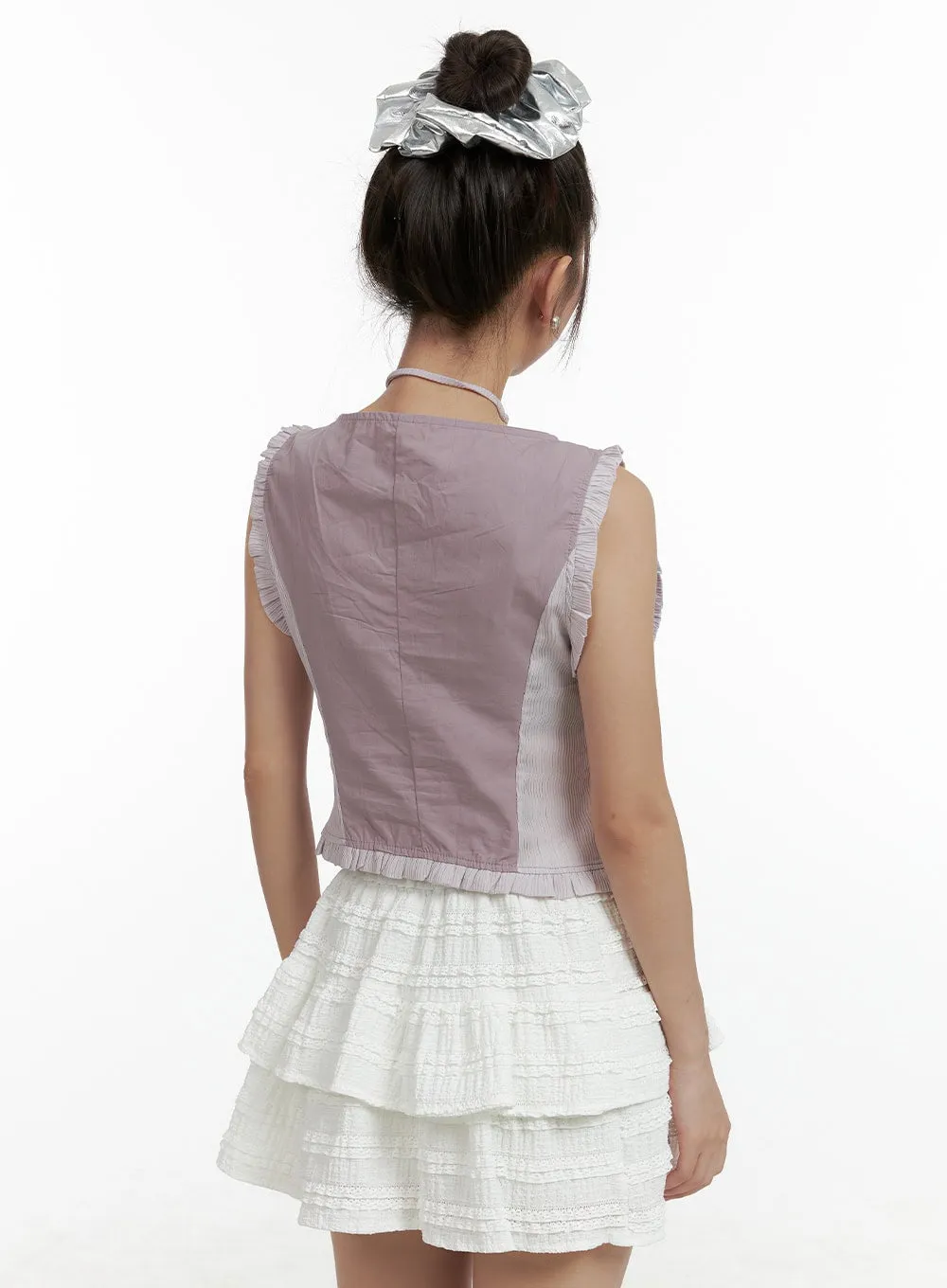 Ribboned Frill Sleeveless Top OL402 sold by Lewkin product image thumbnail 5