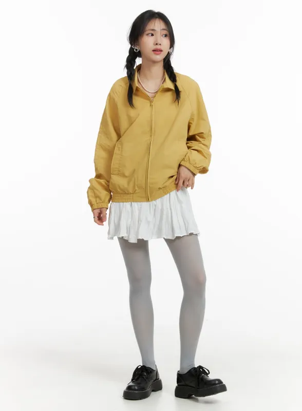 Solid Cotton Ruched Mini Skirt OM412 sold by Lewkin