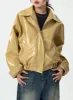 Loose Fit Glossy Bomber Jacket CG10 sold by Lewkin