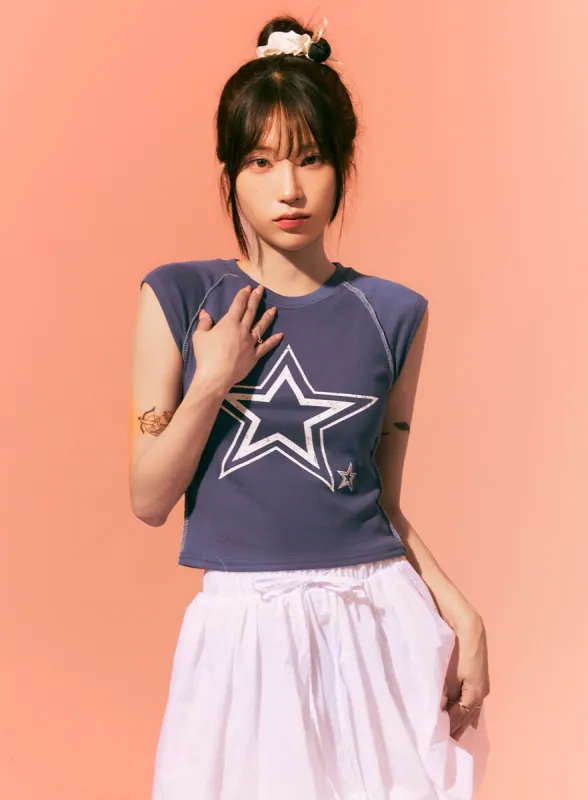 Star Graphic Tee OA426 sold by Lewkin